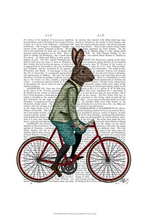 Rabbit On Bike by Fab Funky art print