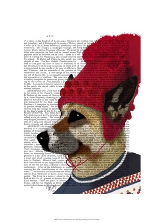 Dog in Ski Sweater by Fab Funky art print
