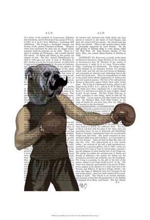 Boxing Bulldog Portrait by Fab Funky art print