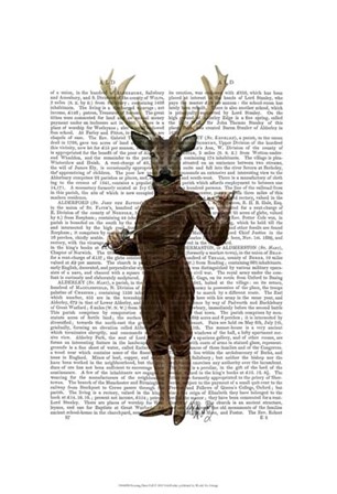 Fencing Deer Full by Fab Funky art print