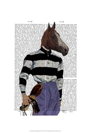 Horse Racing Jockey Portrait by Fab Funky art print