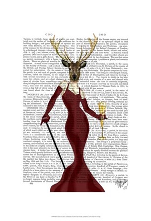Glamour Deer in Marsala by Fab Funky art print