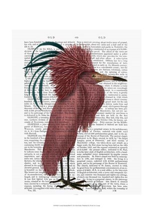 Crested Marsala Bird by Fab Funky art print
