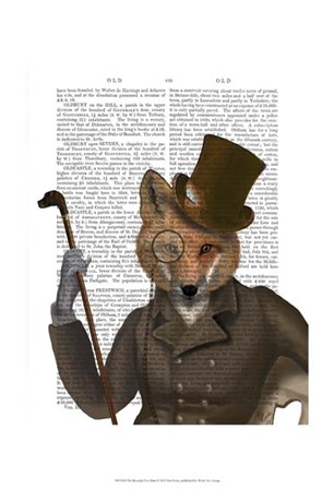 The Bounder Fox Print by Fab Funky art print