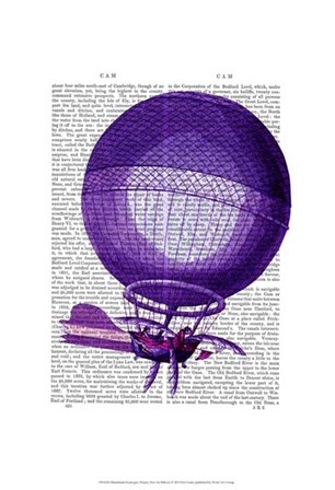Blanchards Hydrogen (Purple) Hot Air Balloon by Fab Funky art print