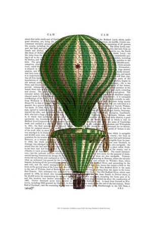 Tiered Hot Air Balloon Green by Fab Funky art print