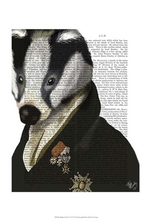 Badger The Hero I by Fab Funky art print
