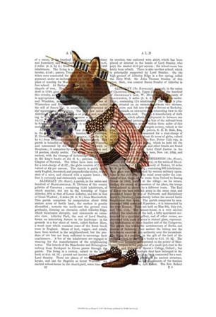 Fox in Boater by Fab Funky art print