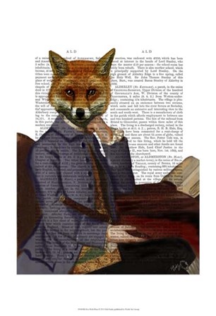 Fox With Flute by Fab Funky art print