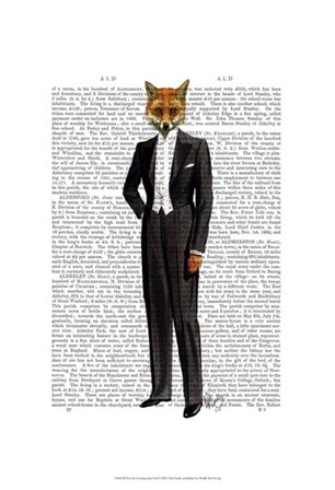 Fox In Evening Suit Full by Fab Funky art print