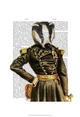 General Badger by Fab Funky art print