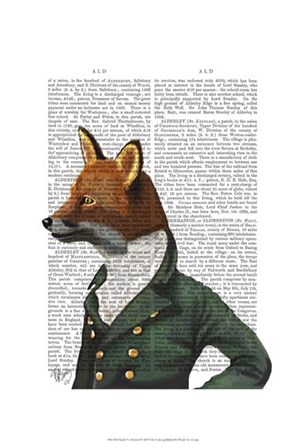 Dandy Fox Portrait by Fab Funky art print