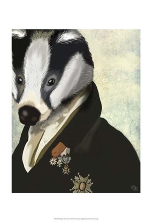 Badger The Hero II by Fab Funky art print