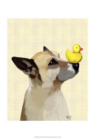 Dog and Duck by Fab Funky art print