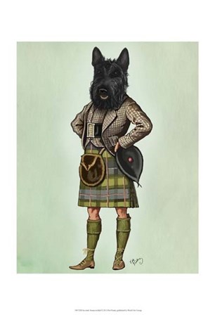 Scottish Terrier in Kilt by Fab Funky art print