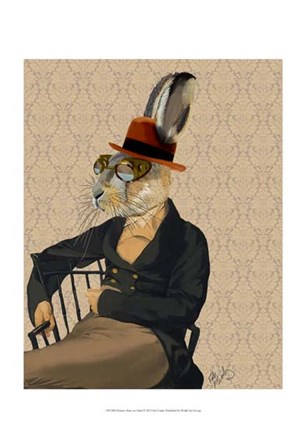 Horatio Hare on Chair by Fab Funky art print