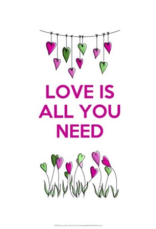 Love is all You Need by Fab Funky art print