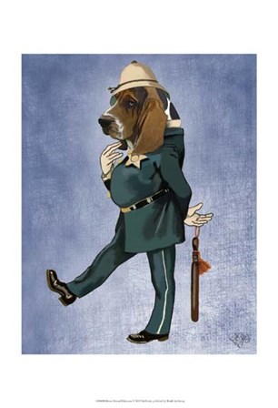 Basset Hound Policeman II by Fab Funky art print