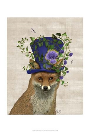 Fox Mad Hatter by Fab Funky art print