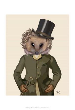 Hedgehog Rider Portrait by Fab Funky art print