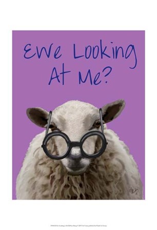 Ewe Looking at Me DeNiro Sheep by Fab Funky art print