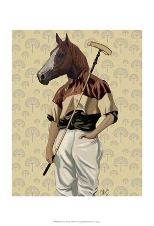 Polo Horse Portrait by Fab Funky art print