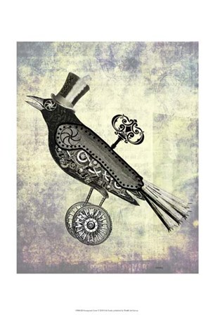 Steampunk Crow by Fab Funky art print