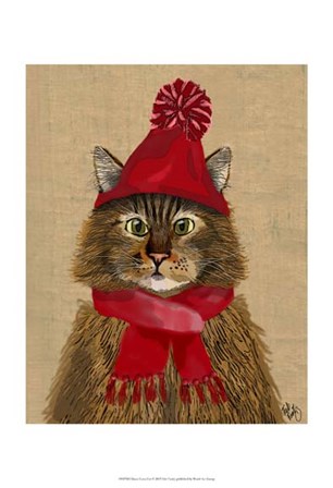 Maine Coon Cat by Fab Funky art print
