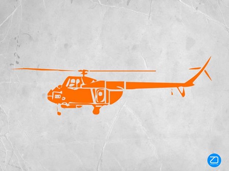 Orange Helicopter by Naxart art print