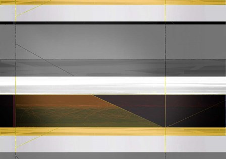 Abstract Grey and Yellow Stripes by Naxart art print