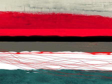 Abstract Stripe Theme Red Grey and White by Naxart art print
