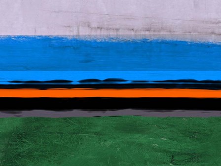Abstract Stripe Theme Orange and Blue by Naxart art print