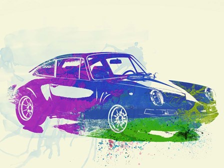 Porsche 911 Watercolor by Naxart art print