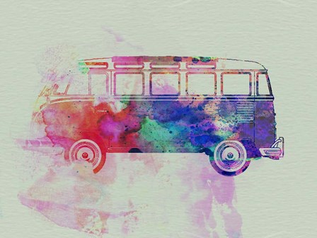 VW Bus Watercolor by Naxart art print