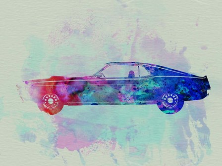 Ford Mustang Watercolor 1 by Naxart art print