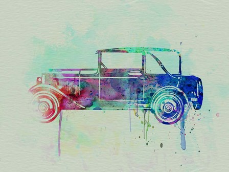 Old car watercolor by Naxart art print
