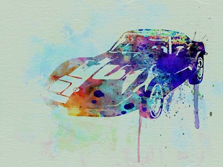 Corvette watercolor by Naxart art print