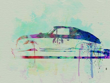 Porsche 356 Watercolor by Naxart art print