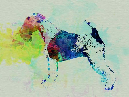 Fox Terrier Watercolor by Naxart art print