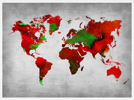 World Watercolor Map 11 by Naxart art print