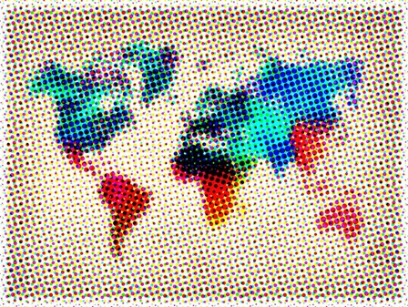 Dotted World Map 1 by Naxart art print