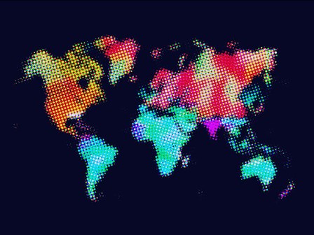 Dotted World Map 5 by Naxart art print