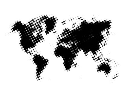 Dotted Black World Map by Naxart art print