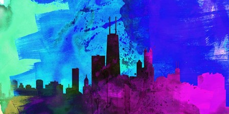 Chicago City Skyline by Naxart art print