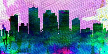 Phoenix City Skyline by Naxart art print