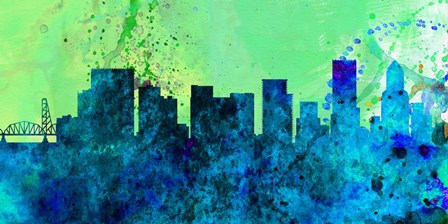Portland City Skyline by Naxart art print