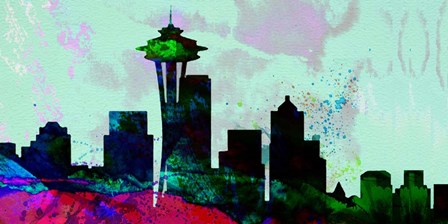 Seattle City Skyline by Naxart art print