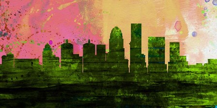 Louisville City Skyline by Naxart art print