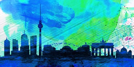 Berlin City Skyline by Naxart art print