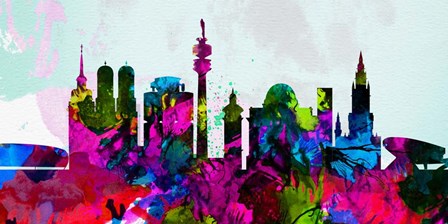 Munich City Skyline by Naxart art print